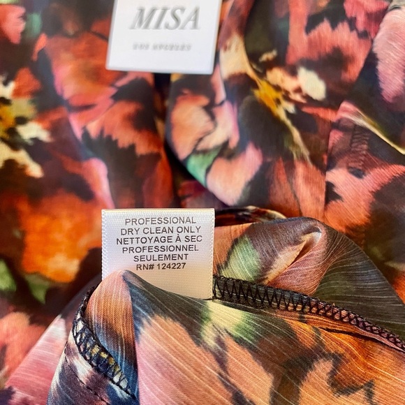 MISA Los Angeles Lulu Top in Libra Fleur Chiffon Blouse Size M Luxury Floral - Picture 9 of 9